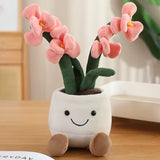 Pink Orchid Flower Plant Soft Plush Toy with Dust Bag 35cm Flowering Plants