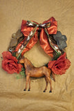 Kentucky Derby Run for the Roses Racehorse Wreath with Breyer Horse Dried Flower