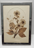 Vintage Preserved Pressed Dried Flowers Signed Adele Floyd 1980 Framed & Matted Dried Flower