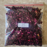 Dried Whole Rose Petals Floral Craft, Weddings, Decor, Deep Red, 2oz Dried Flower