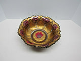 Vintage Carnival Glass Carnation Pattern 6" Goofus Glass Bowl Carnation
