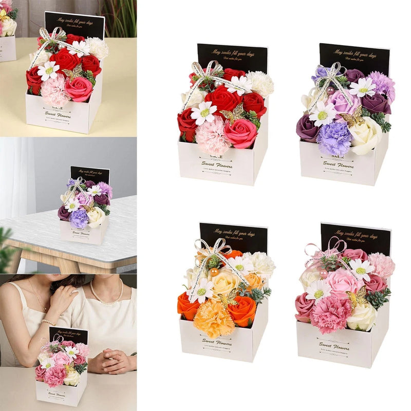 Soap Flower Scented Rose Realistic Carnation Flower Artificial for Teachers' Day Carnation