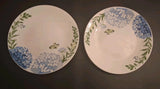 2 Royal Norfolk Blue Hydrangea Butterfly Salad Plates Stoneware Replacements Hydrangea