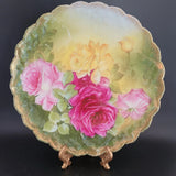 Antique Signed PT Germany Green Pink Carnations Floral 8.5" Porcelain Plate Carnation