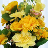 28" Yellow Artificial Peony, Rose & Gladiola Double Floral Bush Peony