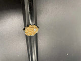 EUC Vintage Avon Gold Tone Flower Blaze Carnation Ring with Rhinestone size 8 Carnation