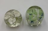 Vintage Glass Paperweights Calla Lily Flower Bubble - Set of 2 Lily