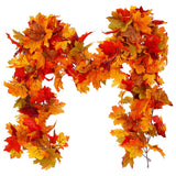 ARTY JOY Artificial Vine Red Autumn Maple Garland For Christmas  Thanksgiving Sunflower