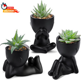 Der Rose 3Pcs Fake Succulents Plants Artificial for Black Bathroom Bedroom Green Plant