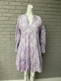 Just Darviny Lilac Hydrangea Floral Print Long Sleeve A-Line Dress Size S Hydrangea