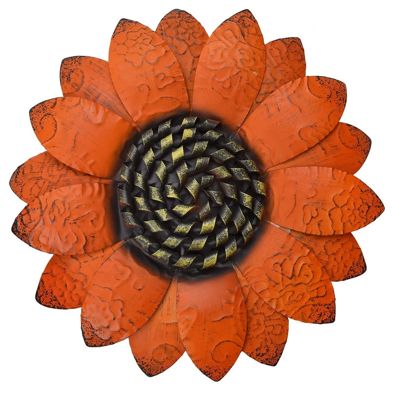 EASICUTI Orange Sunflower Metal Flowers Wall Decor Metal Wall Art Decorations... Sunflower