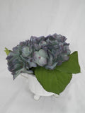 Hydrangea Artificial Flower Faux Flowers Floral in White Vase_ Blue and Purple Hydrangea
