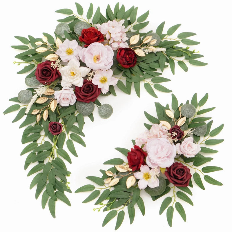 Faux Flower Swag Set of 2 for Wedding Welcome Signs Floral Swag Wedding Recep... Hydrangea