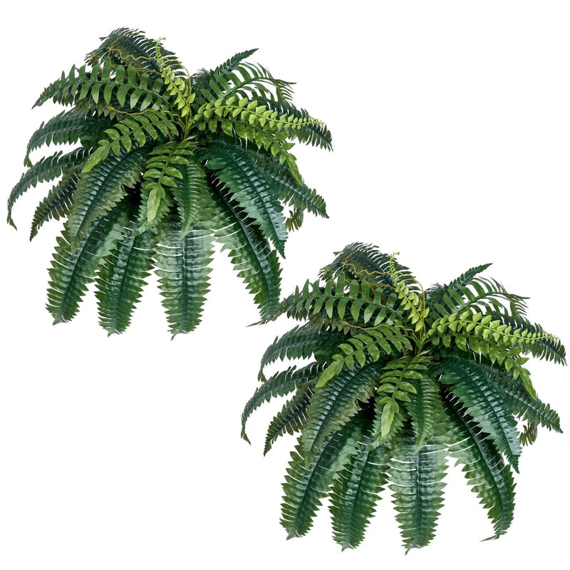 Uimoso Pack of 2 40" Artificial Boston Fern Bush Plant Green Plant Home Decor Green Plant