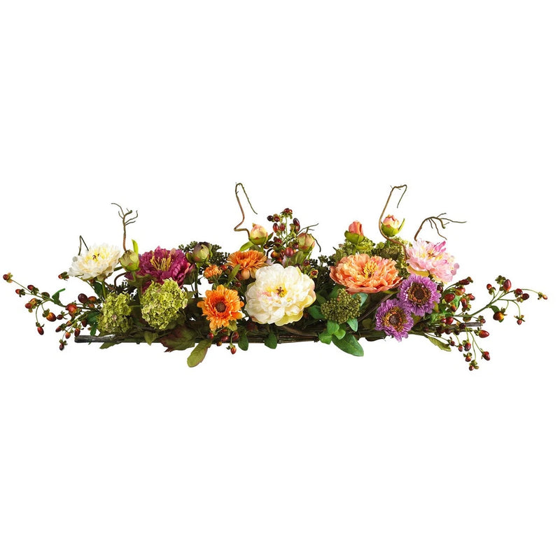 Mixed Peony Centerpiece Silk Flower Arrangement Peony