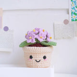 Handmade Crochet Hydrangea Flower Pot, Crochet Flower Basket Desk Decor Gift Hydrangea