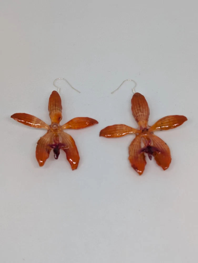 Medium Orange Tiger Cattleya Orchid in Resin Orchids