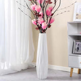 White Ceramic Tall Vase 17.7" Large Floor Vase Pampas Grass Decorative Flower Pampas Grass