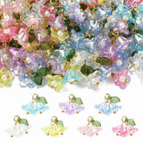 70pcs Transparent Lily of the Valley Acrylic Charms Spring Orchid Flower Charms Lily
