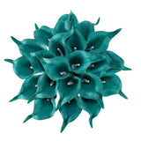 22pcs 13.4 Inch Peacock Blue Lataex Real Touch Artificial Calla Lily Flowers,... Lily