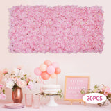 20PC Artificial Wedding Silk Flower Wall-Decor Background hydrangea Floral Panel Hydrangea