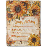 Gifts Blanket to Girls with Sunflower,Soft Flannel Throw with Rustic Flower &... Sunflower