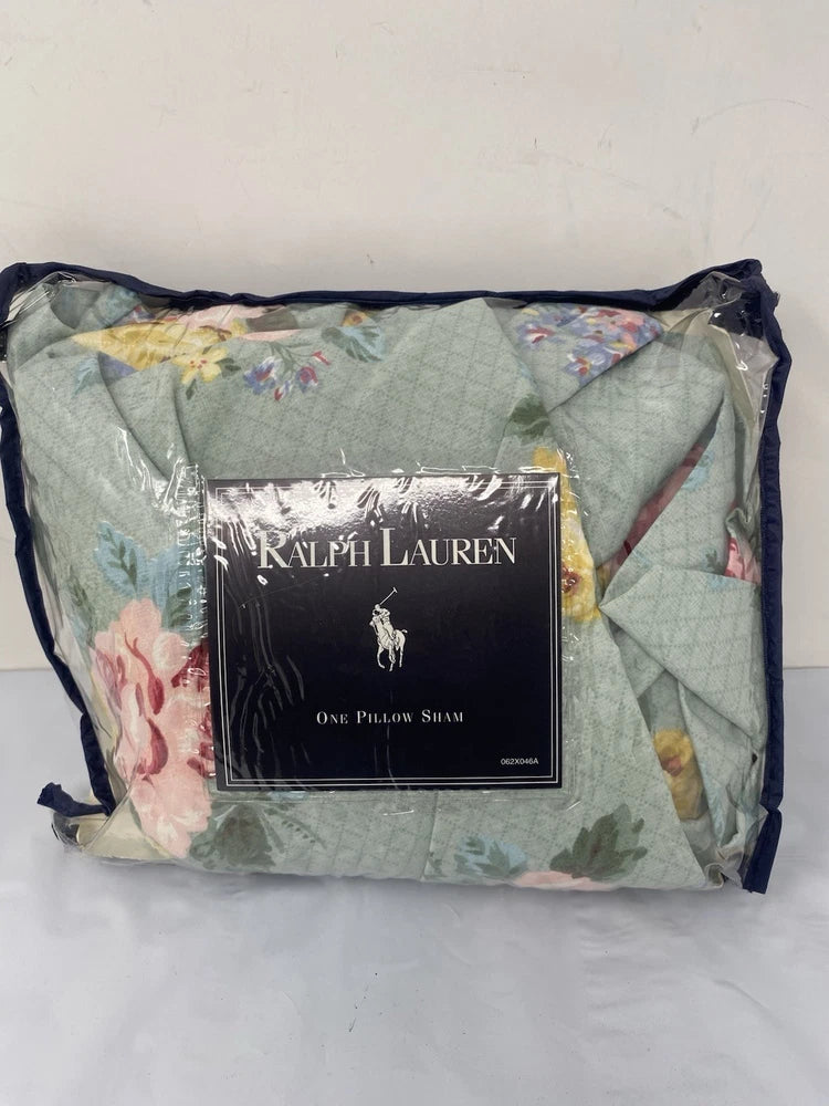POLO RALPH LAUREN Hydrangea Cottage Lane Floral Ruffled Standard Sham Vtg RARE Hydrangea