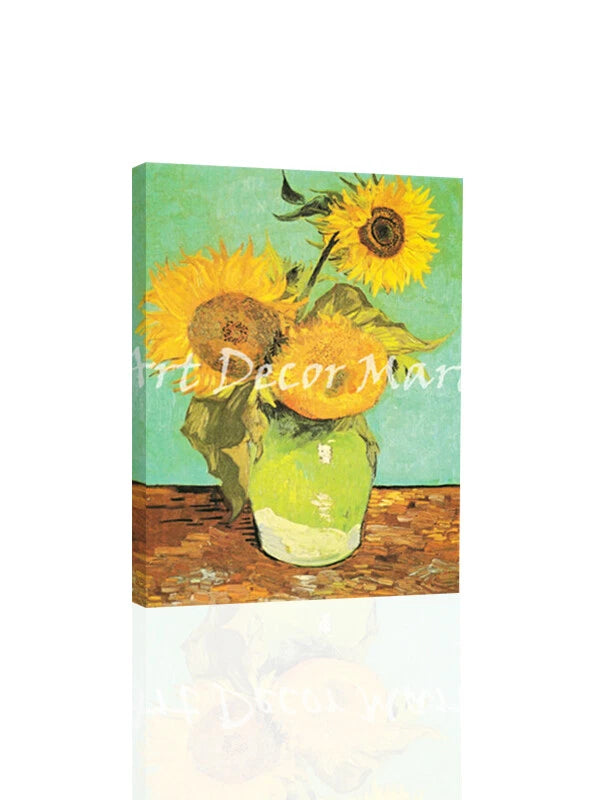Three Sunflowers In A Vase-Van Gogh - CANVAS OR PRINT WALL ART Sunflower