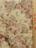 Embossed Floral Flower Fabric Carnations Mums Soft Neutral Colors Creamy Gold Carnation