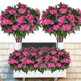 8 Bundles Artificial Flowers for Outdoors Silk Impatiens Flowers UV Resistant... Roses
