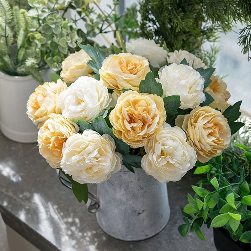 5 Pcs Lifelike Artificial Peonies for Home and Office Floral Arrangements Peony