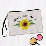 Gift Makeup Bag : Sunflower Bridesmaid Flower Floral Yellow Decor Sunflower