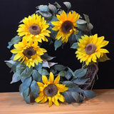 Artificial Sunflower Wreath for Front Door 22ÓFaux Floral Round Summer Sunflower