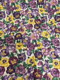 1 Yard Vintage VIP Print Joan Messmore Cranston Print USA Pansies Floral Flowering Plants