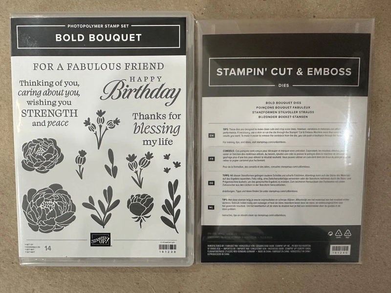 Stampin' Up! Bold Bouquet stamp set with coordinating framelits, floral flower stems