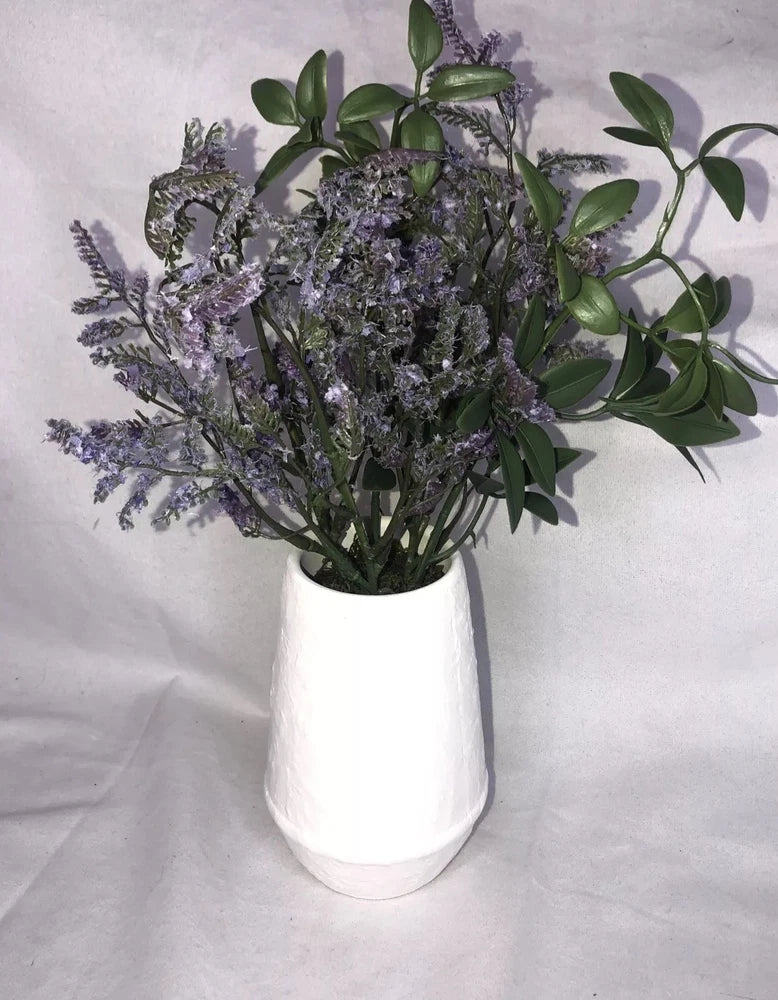 Target Tabletop Arrangement White Ceramic Faux Lavender Plant Decor CUTE! NEW!! Flowering Plants