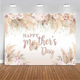 7x5ft Mothers Day Backdrop Boho Flowers Happy Mother's Day Banner Pampas Grass Pampas Grass