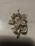 Vintage Gerry's Daisy Silver-tone Sunflower Metal Flower Stem Spring Summer Sunflower