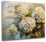 Scripture White Hydrangea Flower AbstractÊWallÊArtÊforÊBathroomÊLivingÊRoom Hydrangea