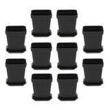 10Pcs Plastic Square with Saucers for Garden Germination Flowerpots Garden Plants