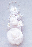 6" White Silk Corsage Flowers with Pearl Spray price for 3 corsages Bouquet