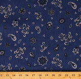 Decorator Canvas Bandanas Flowers Floral Paisleys Blue Fabric by Yard D456.12 Flowering Plants