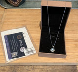 NWT __ 1 cttw Moissanite sunflower necklace Sterling Silver 925 With Box Sunflower