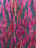 Burgundy Velvet Burnout on chiffon Fabric By the Yard 46" Wide Flowering Plants