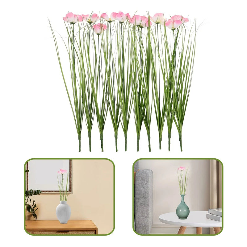 10 Pcs Simulated Onion Grass Fake Garden Plants Decorative Artificial Flower Green Plant