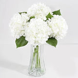 Hydrangea Artificial Flowers, Latex Real Touch Hydrangea Flowers, 4 Pcs White Hydrangea