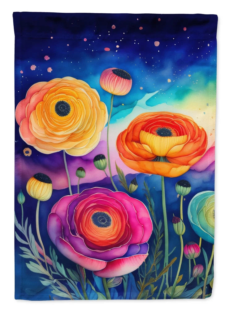 Caroline's Treasures Ranunculus in Color House Flag DAC1456CHF Ranunculus