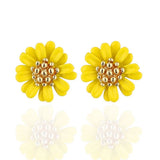 Bohemian Sunflower Daisy Flower Stud Earring for Women Sweet Temperament Female Sunflower