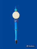 White Hydrangea Flower Beaded Black Ink pen Hydrangea