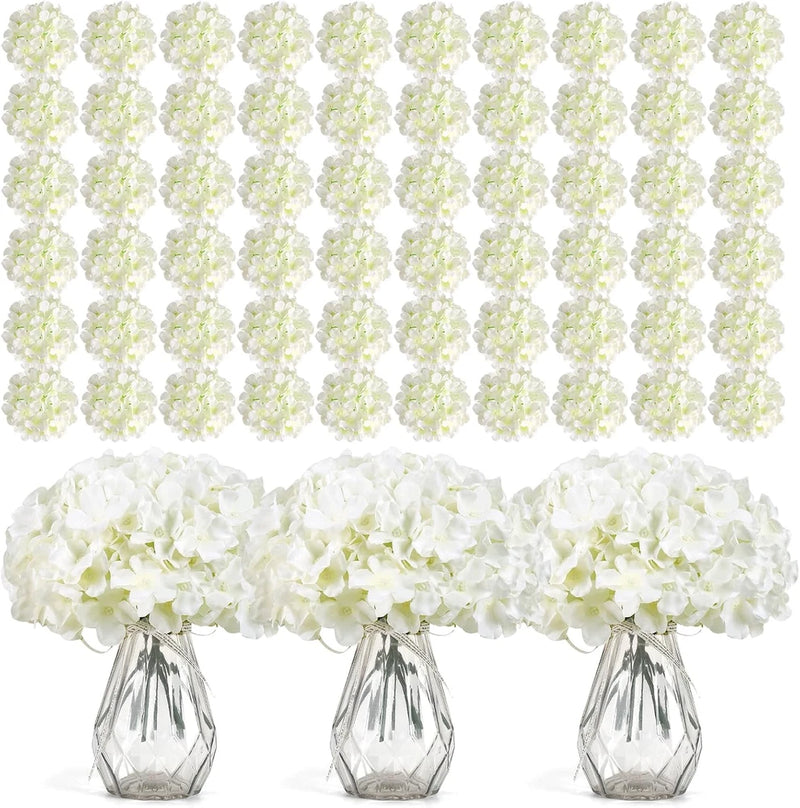 304 PCS Lifelike White Hydrangea Silk Flowers for Wedding & Home Decor Hydrangea